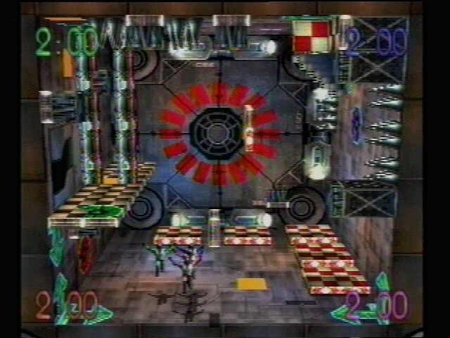 Blast Chamber Screenshot (Activision E3 1996 Press Kit): Players feeling the affect of gravity upon completion of a cube rotation.