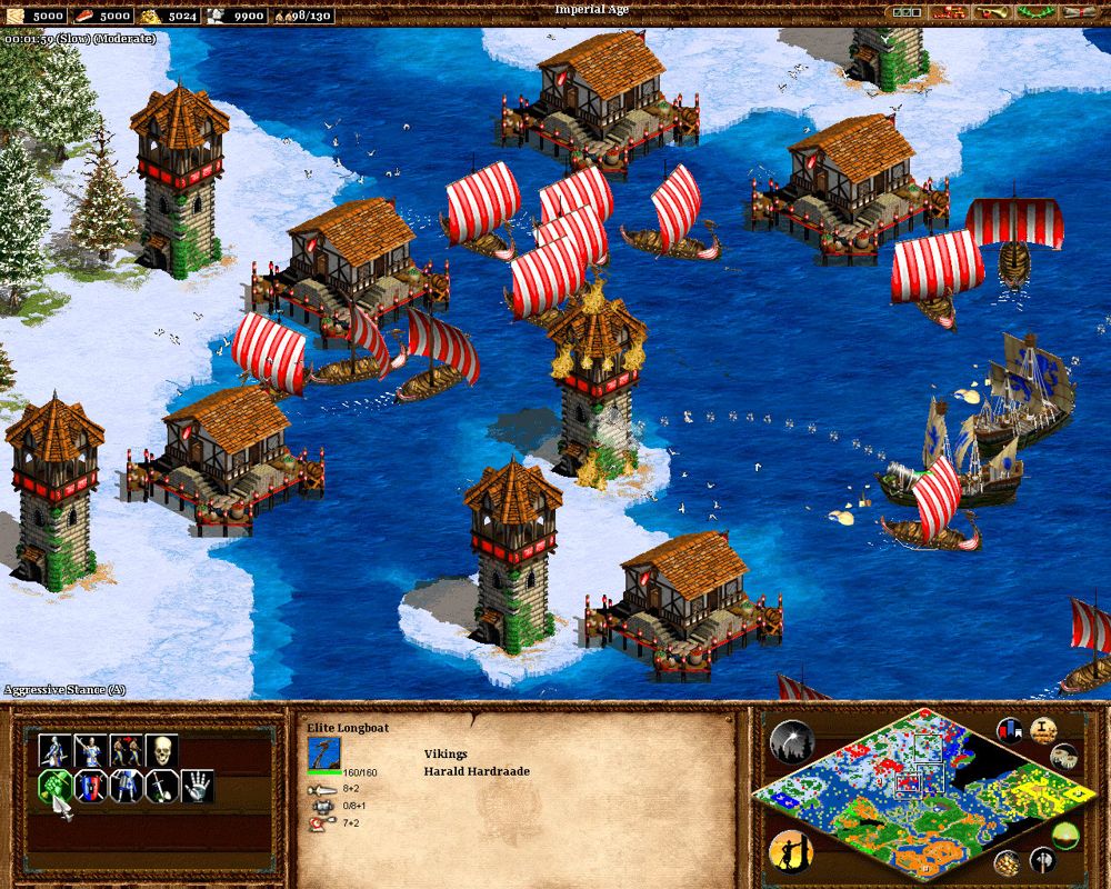 Age of Empires II: The Conquerors Screenshot (Ensemble Studios website, 2000): Vikings at Sea