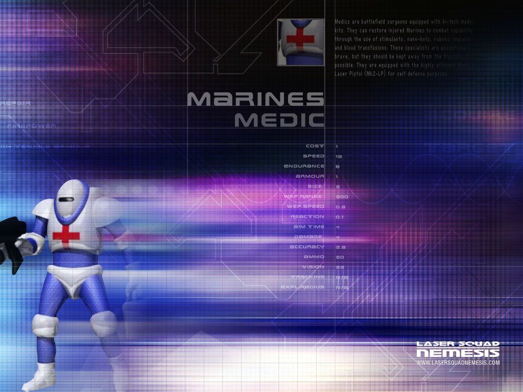 Laser Squad: Nemesis Wallpaper (Official website wallpapers): Marines Medic