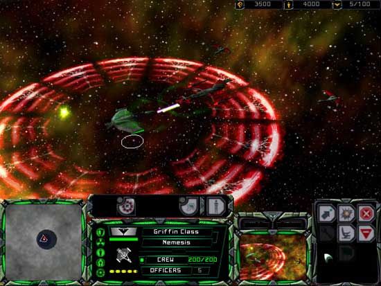 Star Trek: Armada Screenshot (Romulan promotional screenshots): Griffin firing the Sensor Jammer