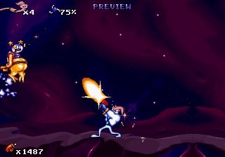 Earthworm Jim 1 & 2: The Whole Can 'O Worms Screenshot (Playmates Interactive Entertainment website, 1997): Psycrow