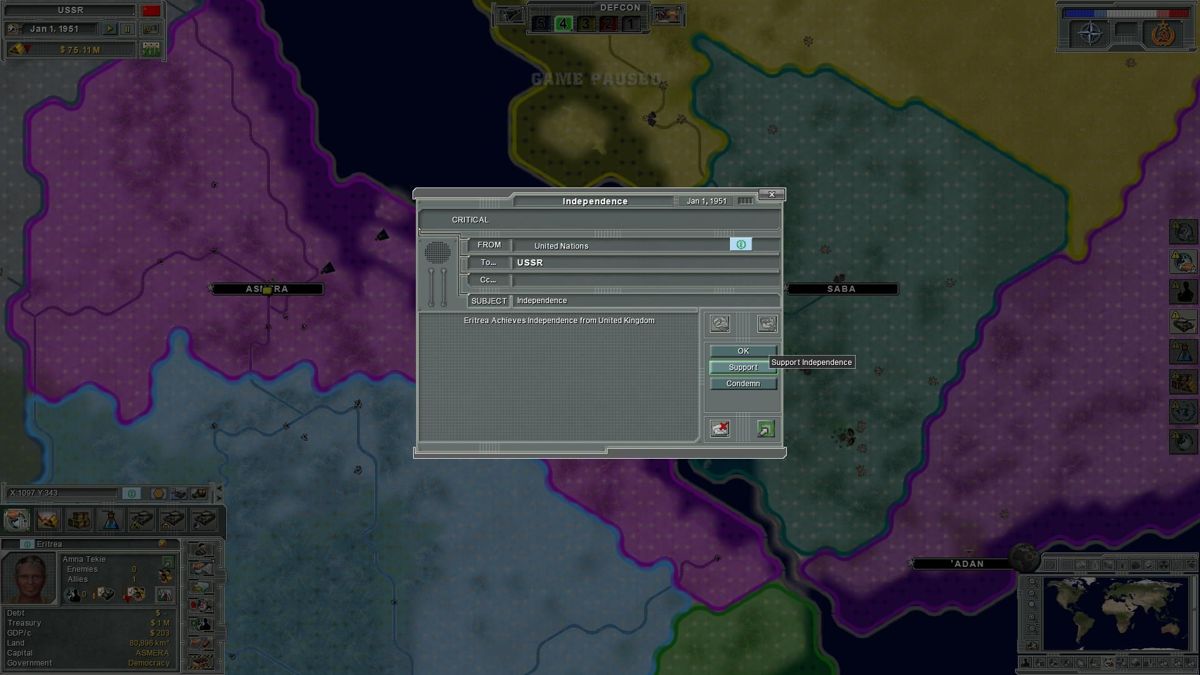 Supreme Ruler: Cold War Screenshot (Steam)