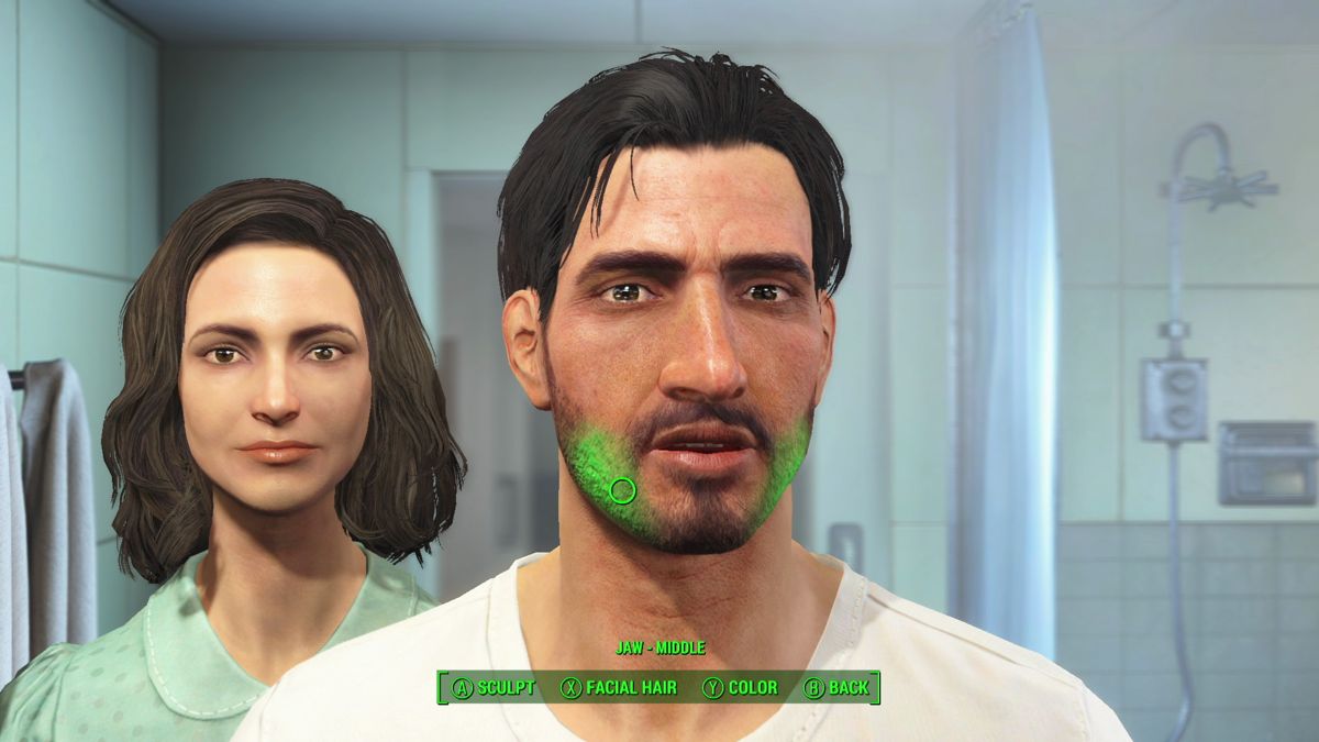 Fallout 4 Screenshot (fallout4.com, Bethesda's official Fallout 4 site): Character customization.