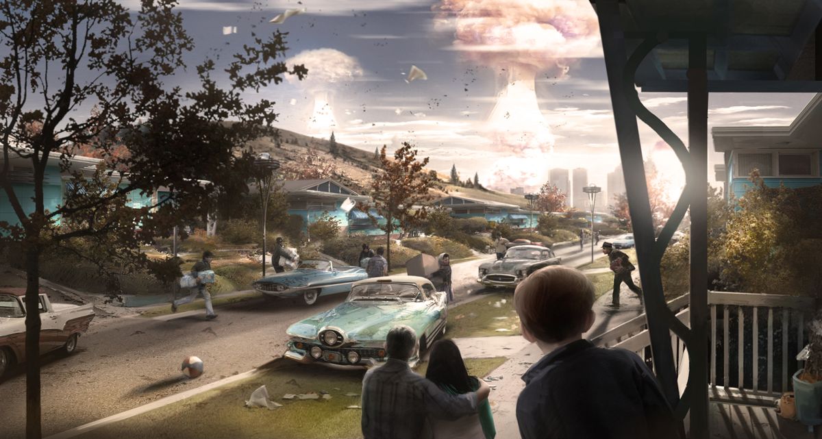 Fallout 4 Concept Art (fallout4.com, Bethesda's official Fallout 4 site): The Great War has taken its toll. The bombs are falling.