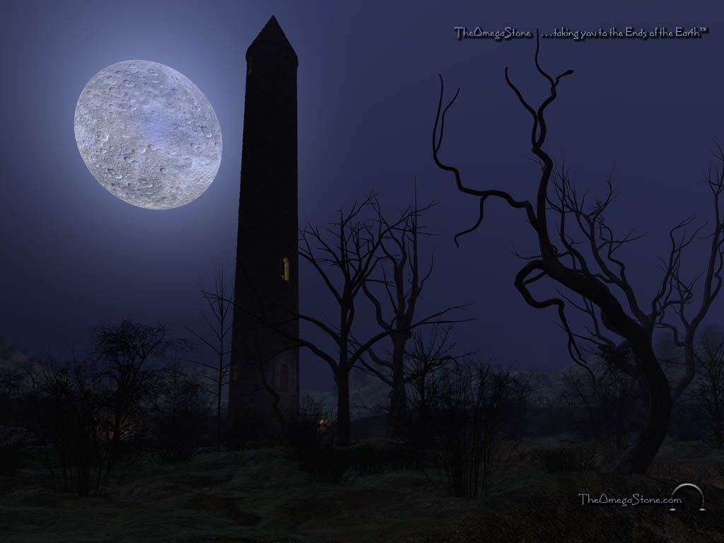 The Omega Stone: Riddle of the Sphinx II Wallpaper (Official website wallpapers): Tower while Night