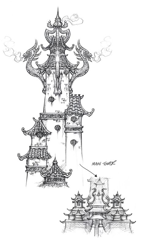 World of WarCraft: Mists of Pandaria Concept Art (Battle.net, World of Warcraft page (2016)): Main Tower