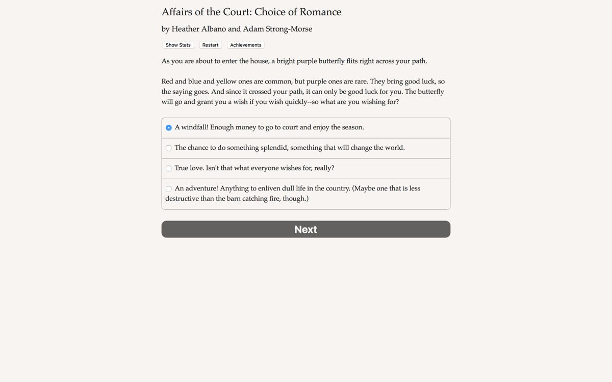 Choice of Romance Screenshot (Steam)