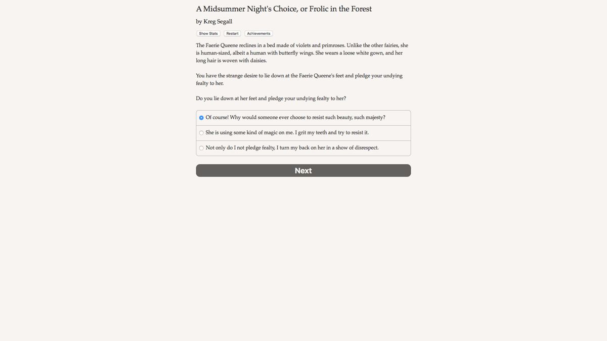 A Midsummer Night's Choice Screenshot (Steam)