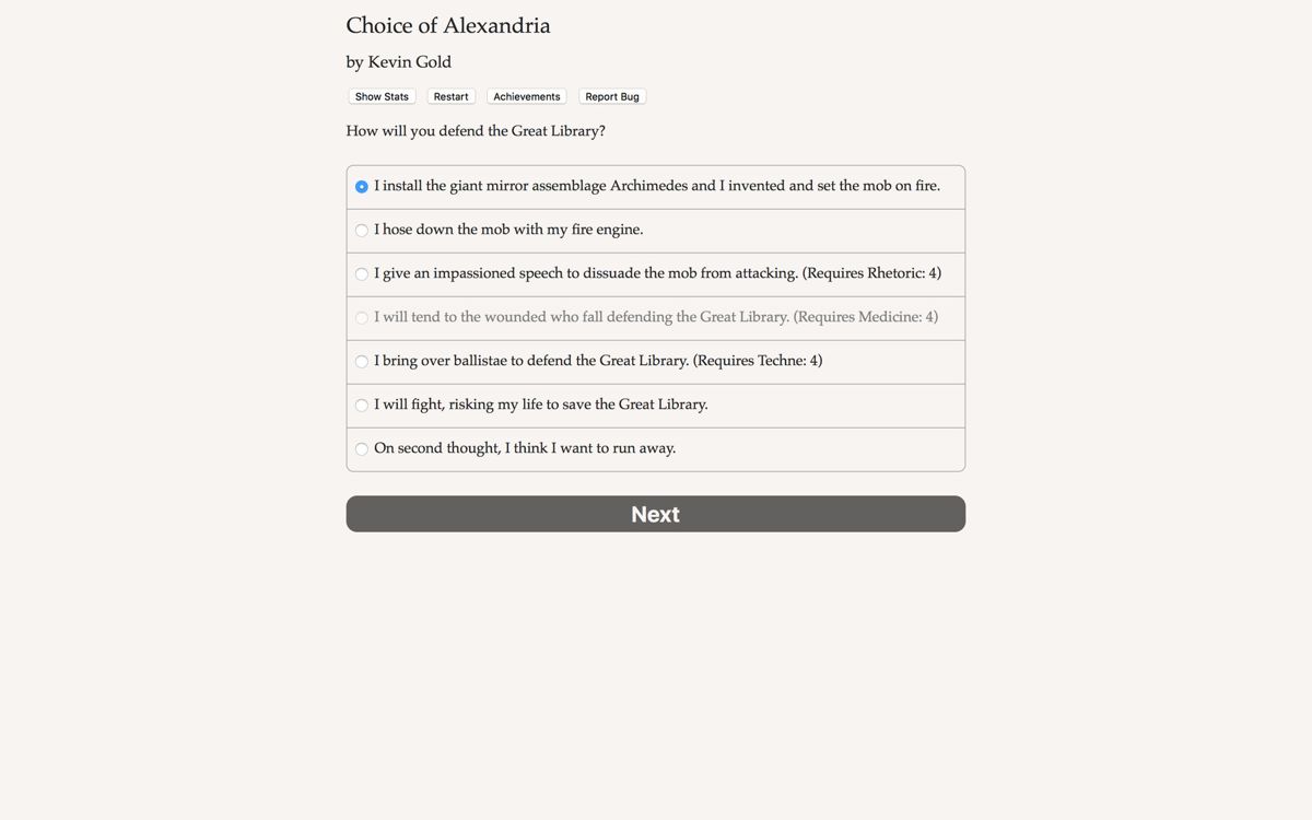 Choice of Alexandria Screenshot (Steam)