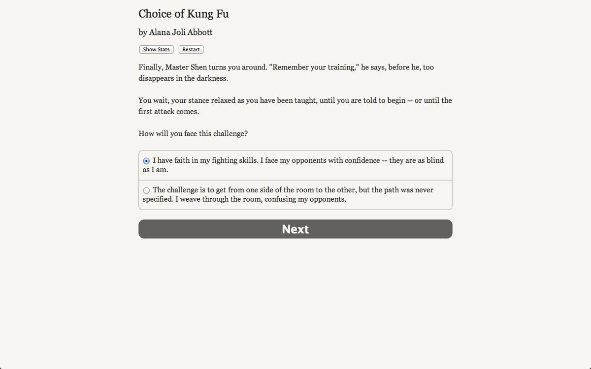 Choice of Kung Fu Screenshot (Steam)