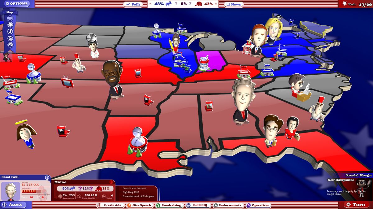 The Political Machine 2016 Screenshot (Steam)