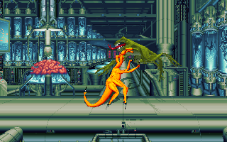 Xenophage: Alien BloodSport Screenshot (Preview, 1994-08-15): Huge animated backgrounds: Each hand-drawn background is 960x400 - six times the size of normal VGA screens, with cool, atmosphere enhancing animations.
