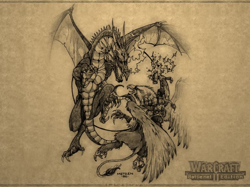 WarCraft II: Battle Chest Wallpaper (Battle.net, 2000): Dragon