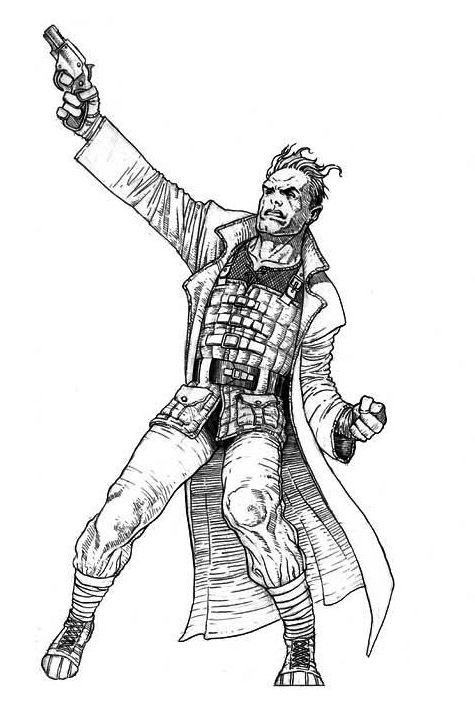 Arcanum: Of Steamworks & Magick Obscura Concept Art (Original Artwork): Human Gunslinger