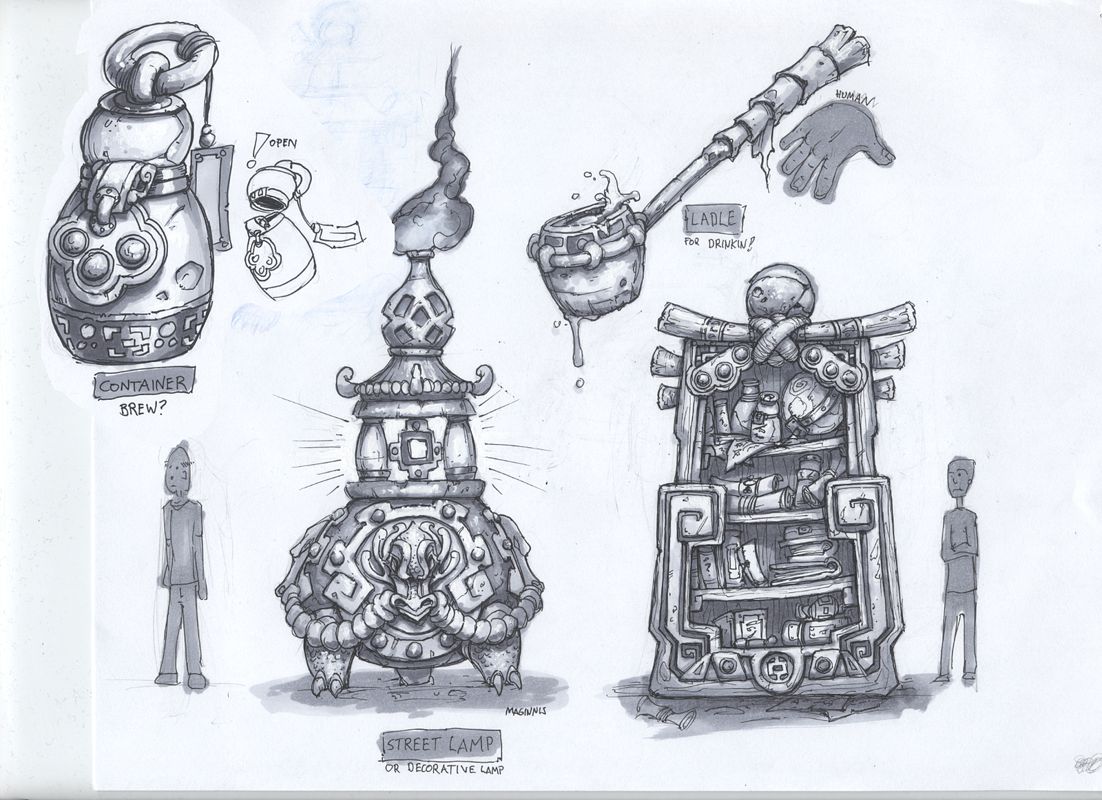 World of WarCraft: Mists of Pandaria Concept Art (Battle.net, World of Warcraft page (2016)): Container / Street Lamp / Ladle