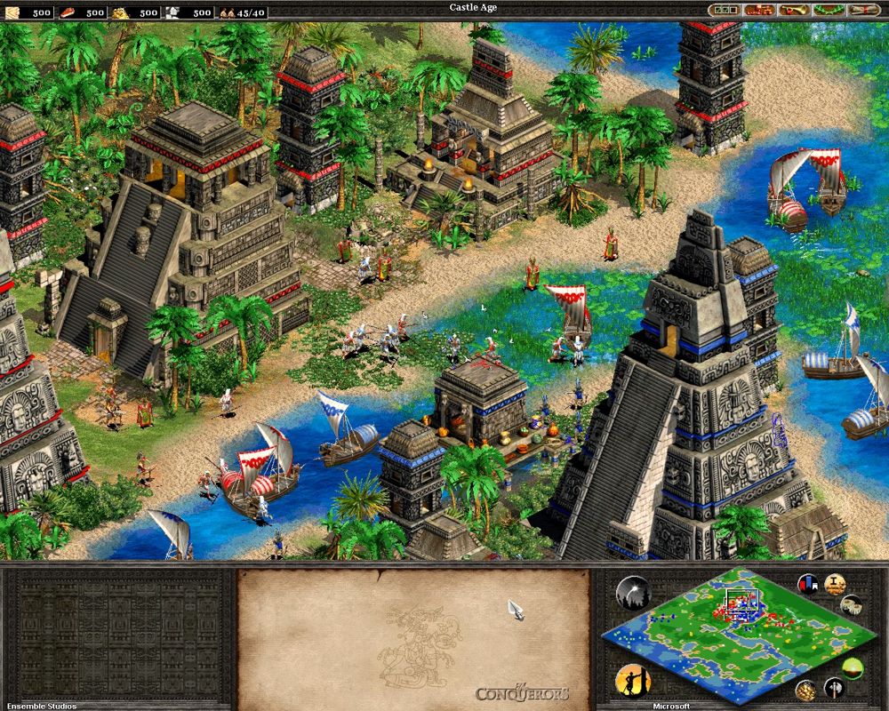 Age of Empires II: The Conquerors Screenshot (Ensemble Studios website, 2000): Central American River Town 01