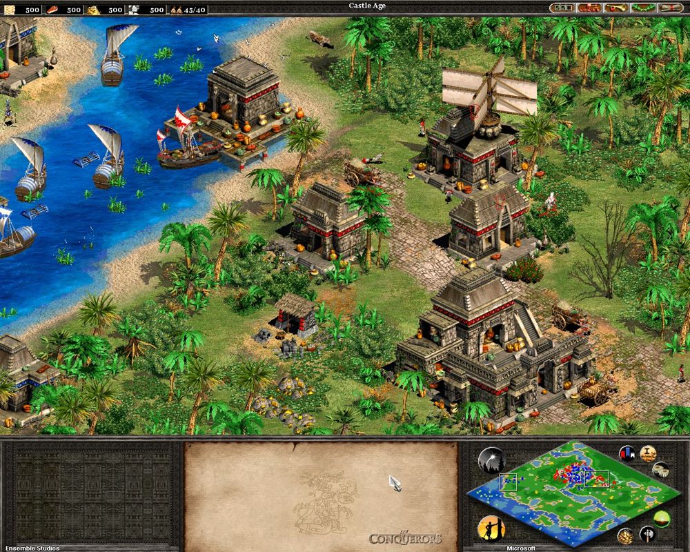 Age of Empires II: The Conquerors Screenshot (Ensemble Studios website, 2000): Central American River Town 04
