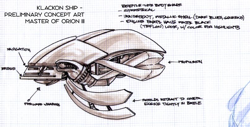 Master of Orion 3 Concept Art (Concept Art): Klackon Ship