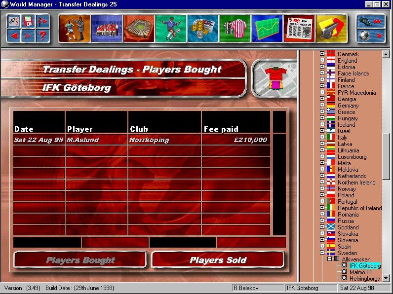 Football World Manager 2000 Screenshot (Ubisoft Fall-Winter 1999 Press Kit)