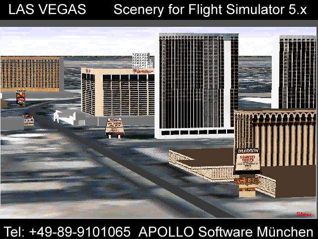 Las Vegas Scenery for Microsoft Flight Simulator 5 Screenshot (Apollo promotional video clips 1995-08-23): ...giving you the most realistic and exciting experience possible, ...