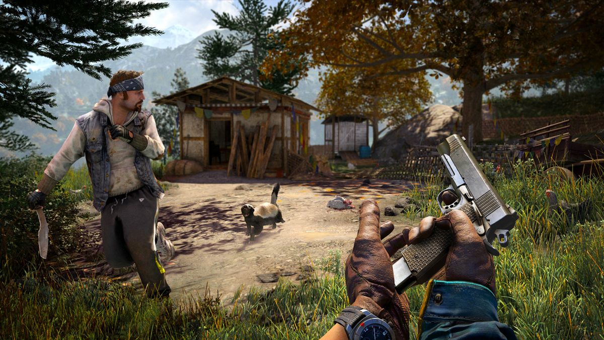 Far Cry 4 Screenshot (ubisoft.com, official website of Ubisoft): Hurk running from a honey badger.