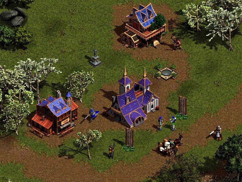 Majesty: The Fantasy Kingdom Sim Screenshot (Cyberlore Studios website, 2000): Other races, like the elves shown here, will come to the aid of your kingdom provided the kingdom is to their liking.