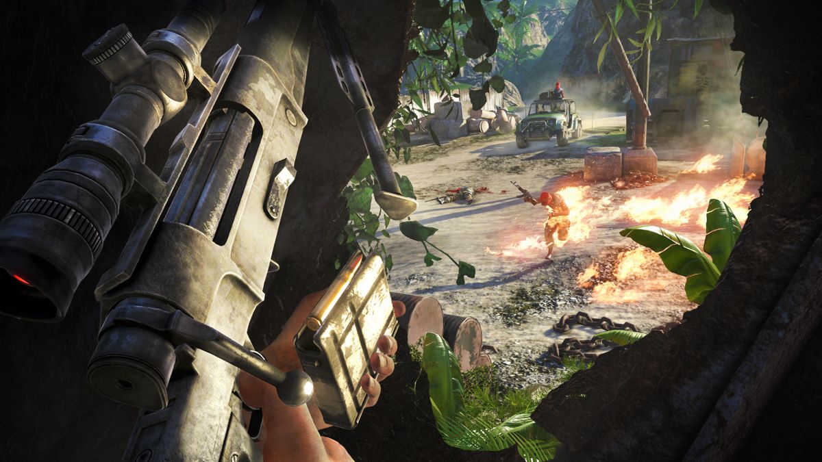Far Cry 3 Screenshot (ubisoft.com, official website of Ubisoft): Snipering enemies.