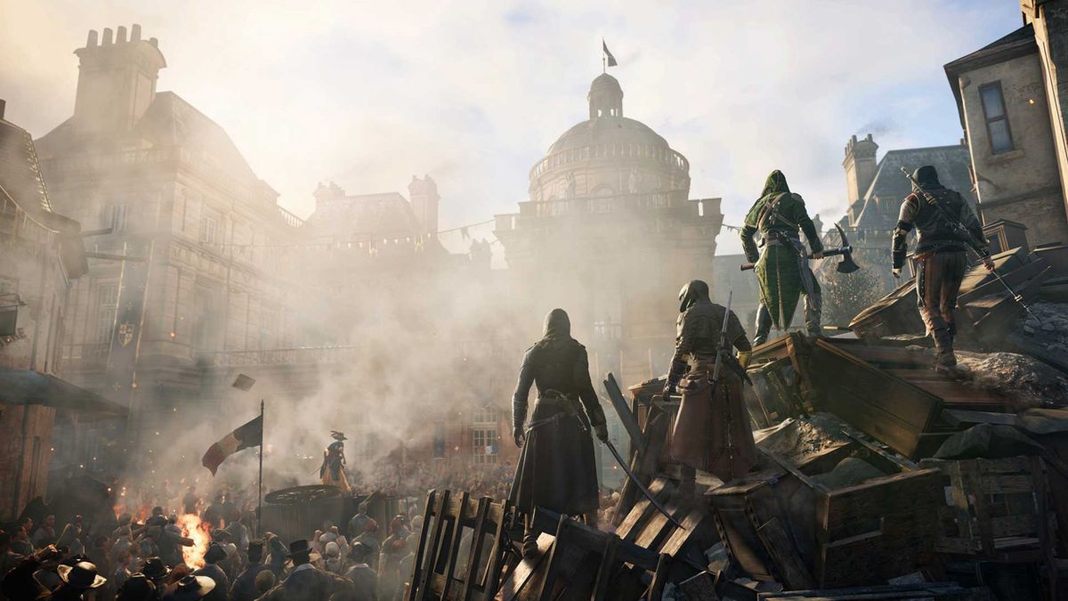 Assassin's Creed: Unity Screenshot (ubisoft.com, official website of Ubisoft): Several co-op players.