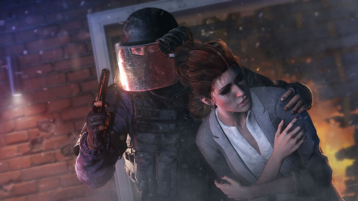Tom Clancy's Rainbow Six: Siege Screenshot (ubisoft.com, official website of Ubisoft): Helping hostages.