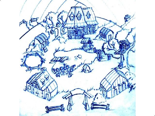 Alex Builds His Farm Concept Art (Ubisoft Fall-Winter 1999 Press Kit)
