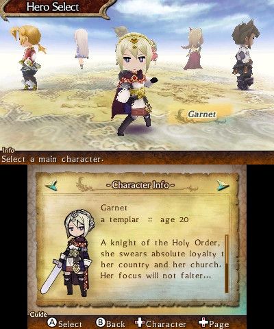 The Legend of Legacy (Launch Edition) Screenshot (Screenshots): Hero Select: Garnet