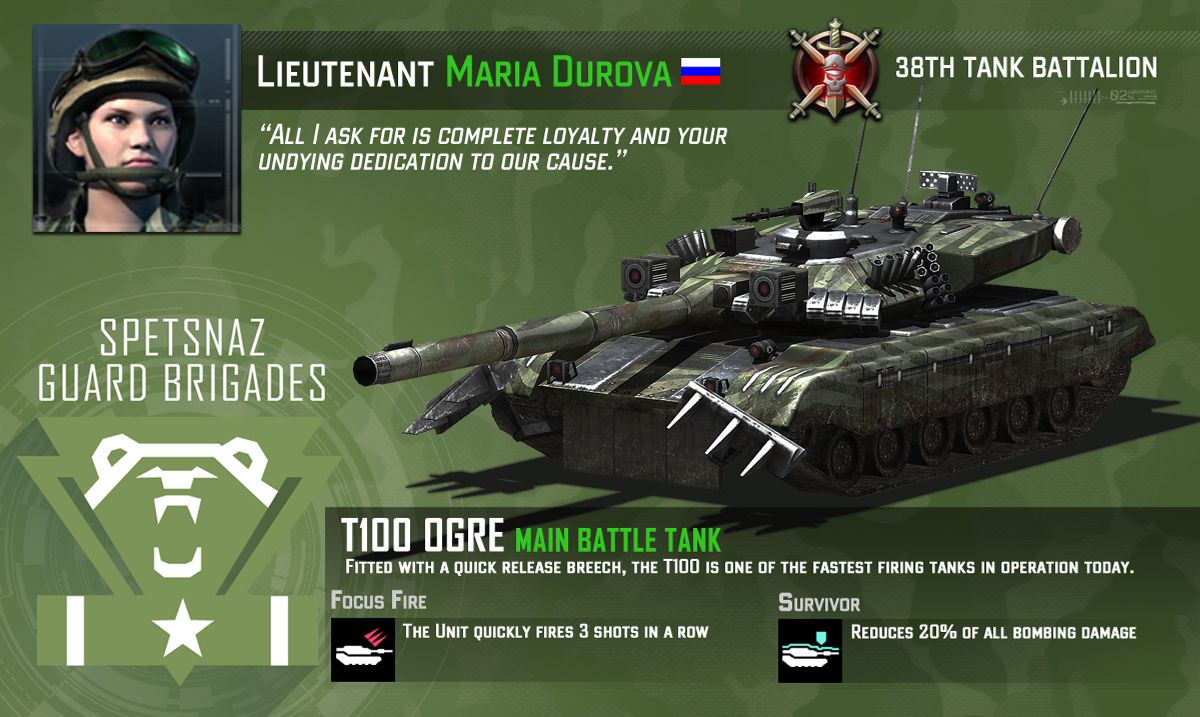 Tom Clancy's EndWar Online Concept Art (Official website artwork): Know your Hero Russian Hero Battle Tank