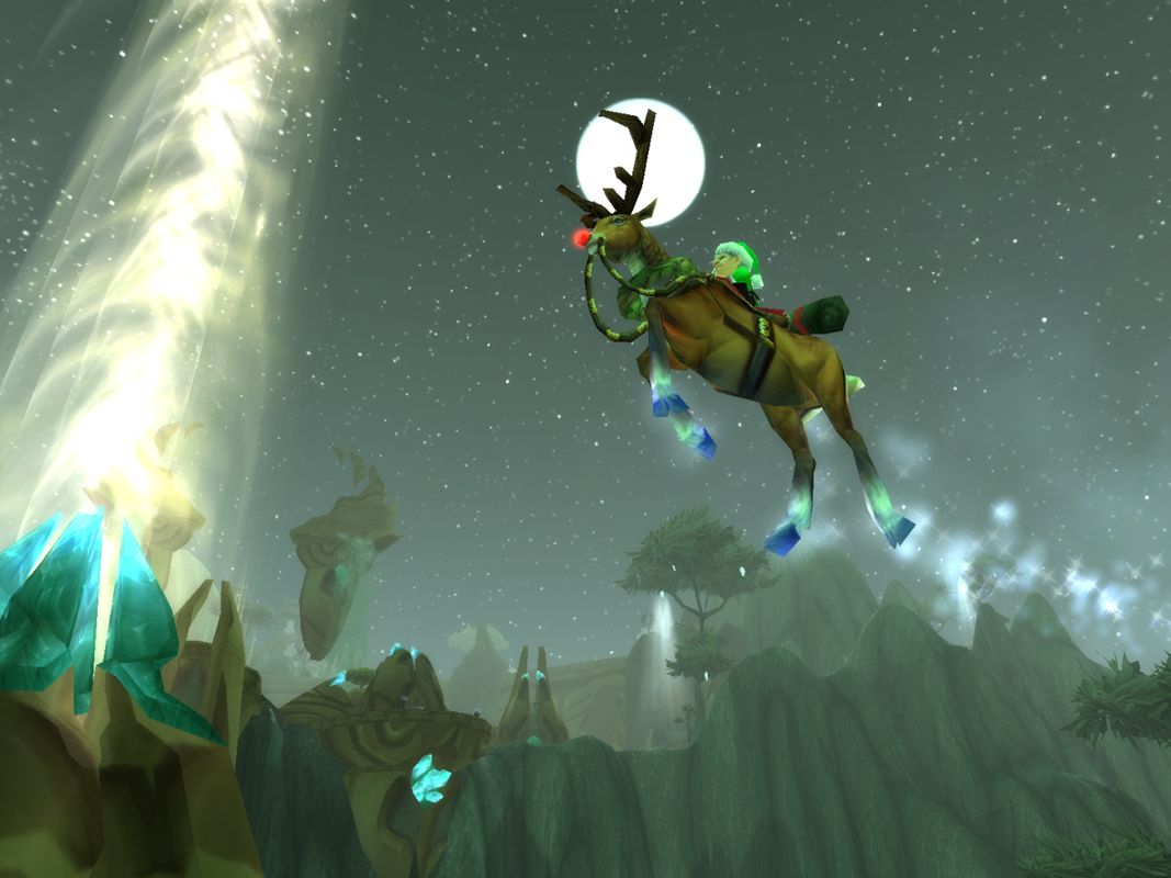 World of WarCraft Screenshot (Winter Veil 2007 screenshots.): Flying Reindeer