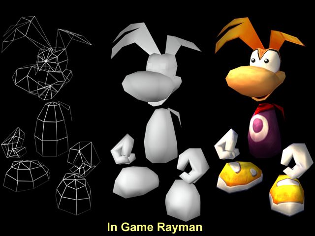 Rayman 2: The Great Escape Render (Official Press Kit - Screenshots & Various Artwork): Ray2_Sk_Ray filaire2