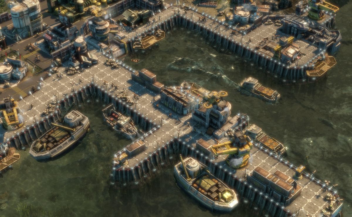 Anno 2070 Screenshot (ubisoft.com, official website of Ubisoft): The harbor is great for the economy.