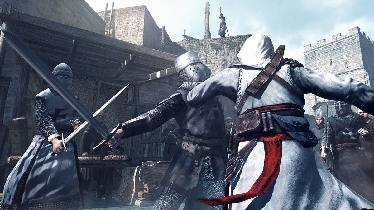 Assassin's Creed Screenshot (ubisoft.com, official website of Ubisoft): Grabbing an enemy to throw him away.