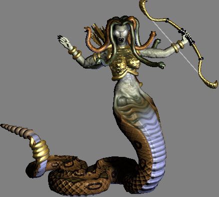 Heroes of Might and Magic III: The Restoration of Erathia Render (Official Press Kit - Concept Art and Sprite Renders): Medusa Queen