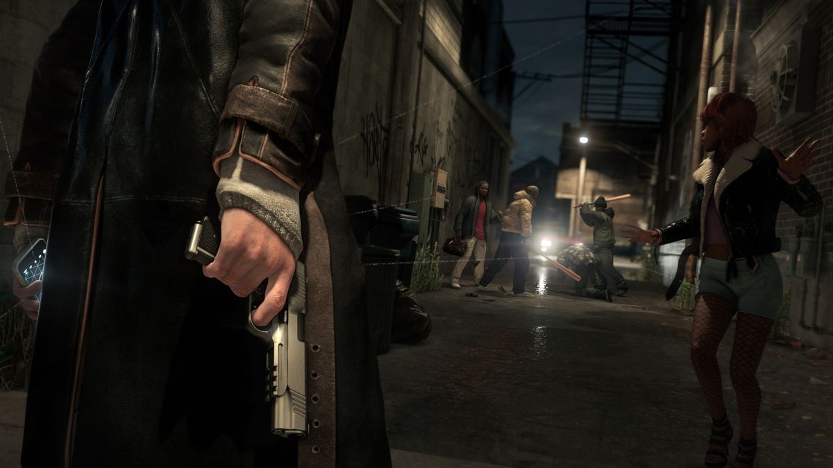 Watch_Dogs Screenshot (ubisoft.com, official website of Ubisoft): Aiden getting ready to help the innocent.