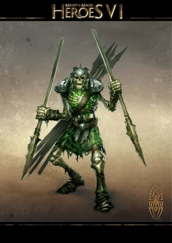 Might & Magic: Heroes VI Concept Art (Ubisoft > <a href="http://might-and-magic.ubi.com/heroes-6/en-GB/game/creatures/index.aspx">Creatures: Necropolis</a>): Skeleton From the official fan kits