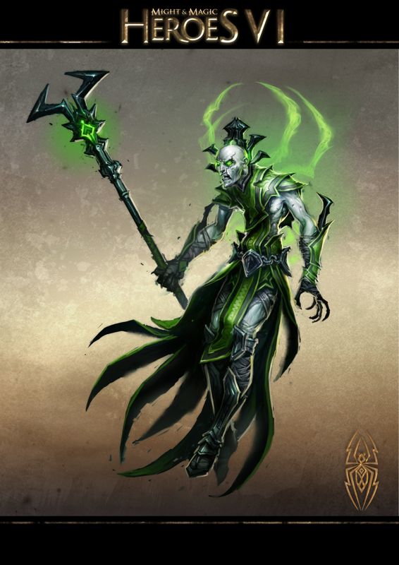 Might & Magic: Heroes VI Concept Art (Ubisoft > <a href="http://might-and-magic.ubi.com/heroes-6/en-GB/game/creatures/index.aspx">Creatures: Necropolis</a>): Lich From the official fan kits