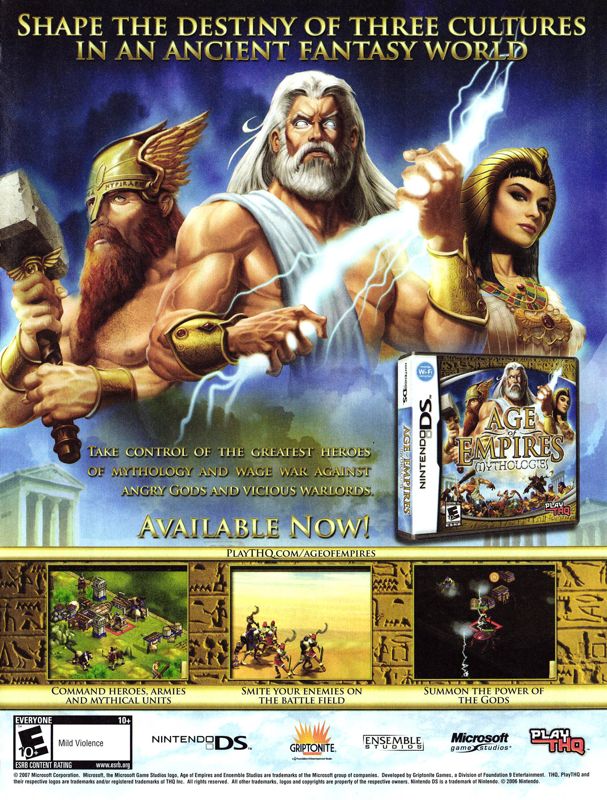 Age of Empires: Mythologies Magazine Advertisement (Magazine Advertisements): Nintendo Power #236 (Holiday 2008), page 43