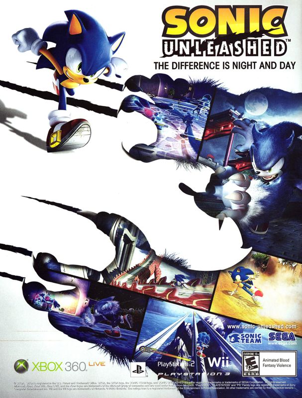 Sonic: Unleashed Magazine Advertisement (Magazine Advertisements): Nintendo Power #236 (Holiday 2008), back cover