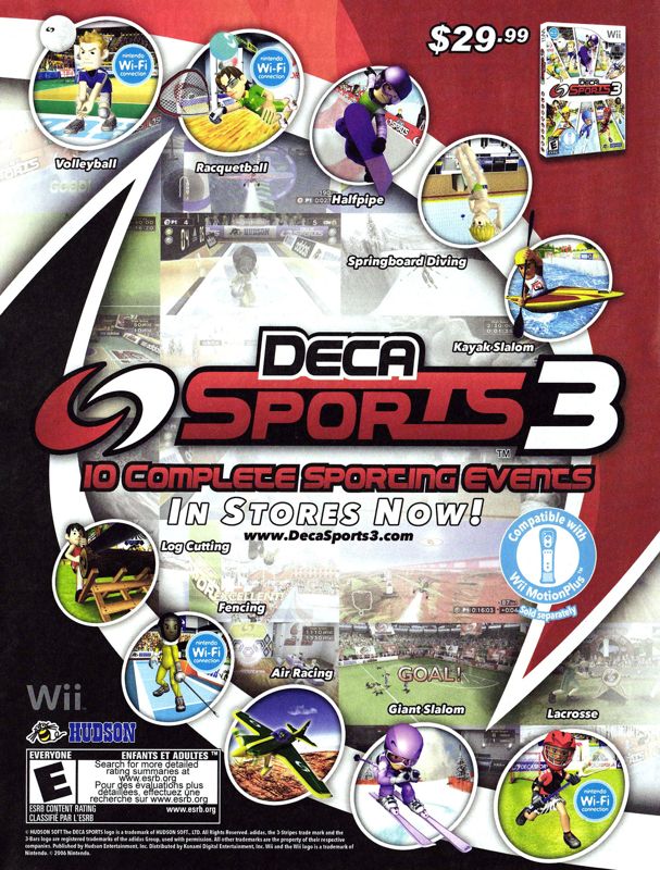 Deca Sports 3 Magazine Advertisement (Magazine Advertisements): Nintendo Power #262 (Holiday 2010), page 3