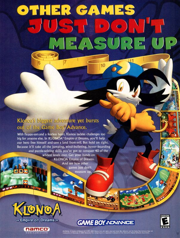 Klonoa: Empire of Dreams Magazine Advertisement (Magazine Advertisements): Nintendo Power #147 (August 2001), page 105