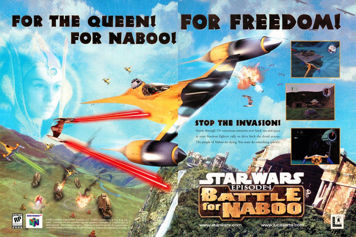 Star Wars: Episode I - Battle for Naboo Magazine Advertisement (Magazine Advertisements): Nintendo Power #140 (January 2001), pages 4-5