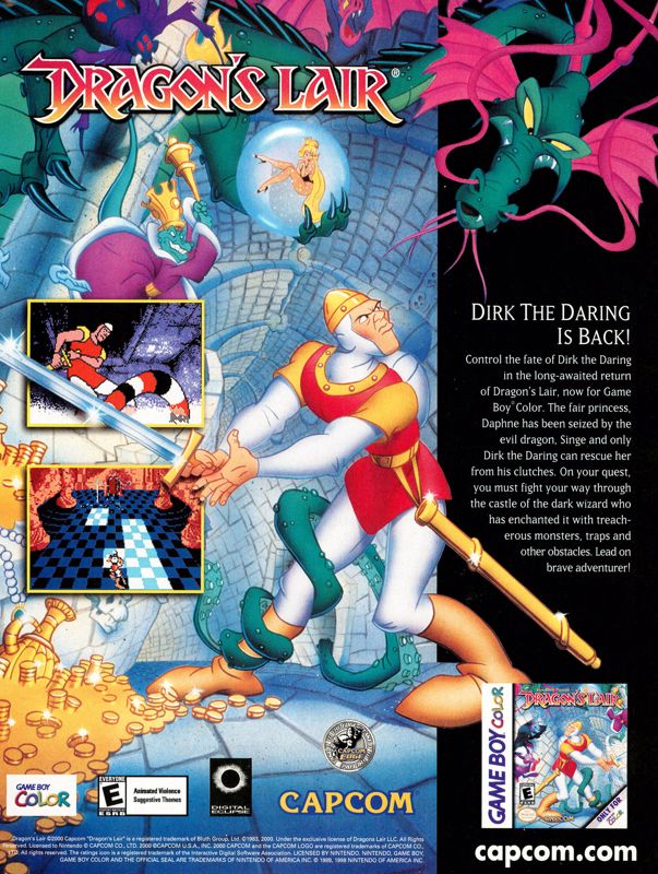 Dragon's Lair Magazine Advertisement (Magazine Advertisements): Nintendo Power #140 (January 2001), page 129