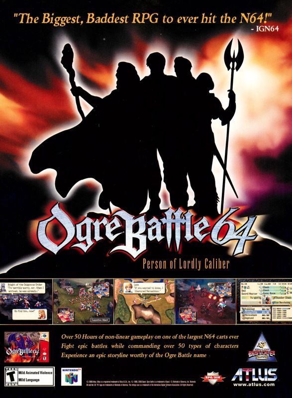 Ogre Battle 64: Person of Lordly Caliber Magazine Advertisement (Magazine Advertisements): Nintendo Power #139 (December 2000), page 43