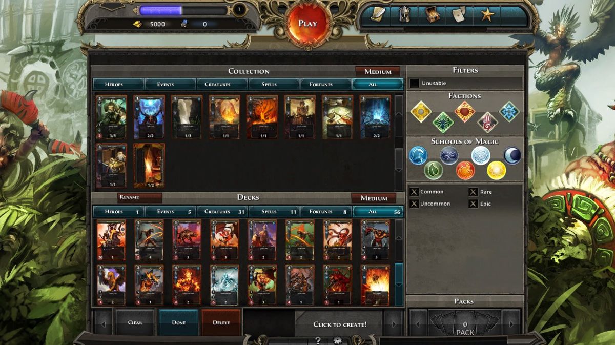Might & Magic: Duel of Champions Screenshot (Might & Magic Universe website.): Deck builder downloaded from the official facebook page, in Timeline Photos