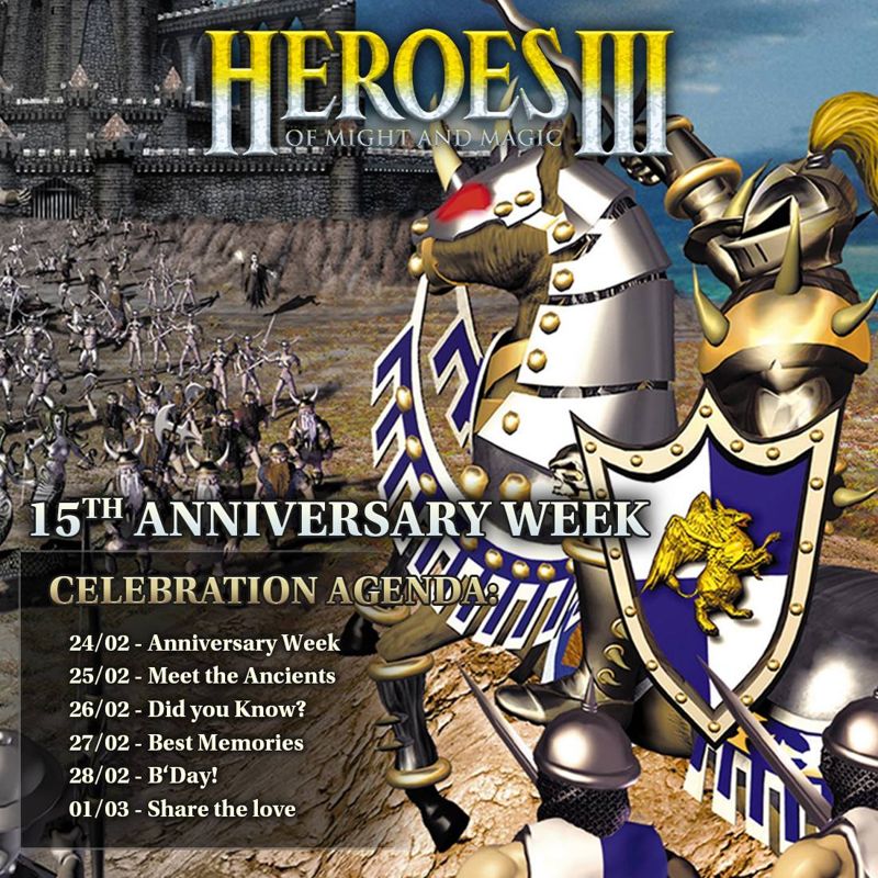 Heroes of Might & Magic III: HD Edition Other (Celebration of the 15th Anniversary of the original.): 15th Anniversary week downloaded from the official facebook page, in Timeline Photos