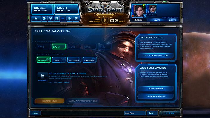 StarCraft II: Wings of Liberty Screenshot (Battle.net > screenshots (Battle.net)): battlenet interface